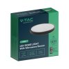 Oprawa sufitowa plafoniera V-TAC 18W LED okrągły 30cm natynkowy pilot czujnik ruchu IP44 czarny VT-8618S 4000K 1830lm